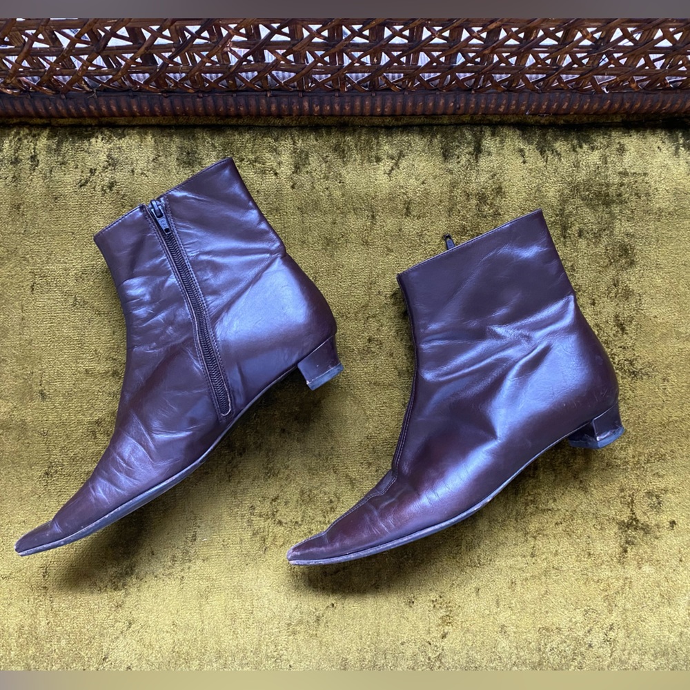 Vintage Chocolate Brown Ankle Boots